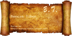 Bencze Tibor névjegykártya